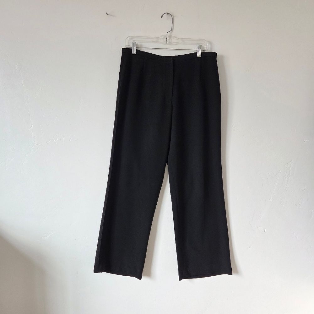 Calvin Klein Black Trousers Women's 12 High Waist Minimalist Retro Business Chic
